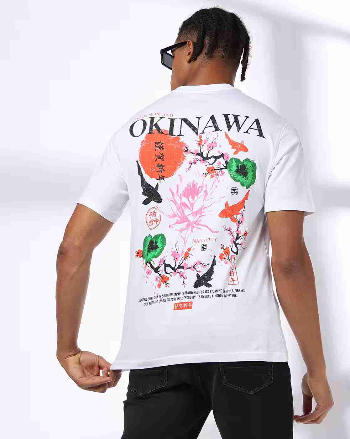 DNMX | Men Graphic Print Relaxed Fit Crew-Neck T-Shirt|0