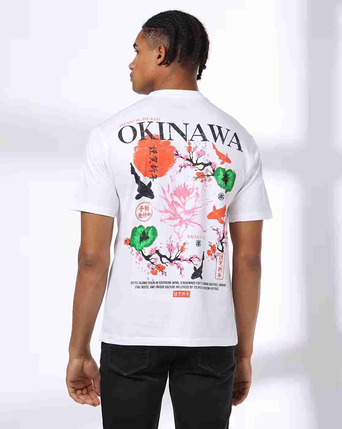 DNMX | Men Graphic Print Relaxed Fit Crew-Neck T-Shirt|3
