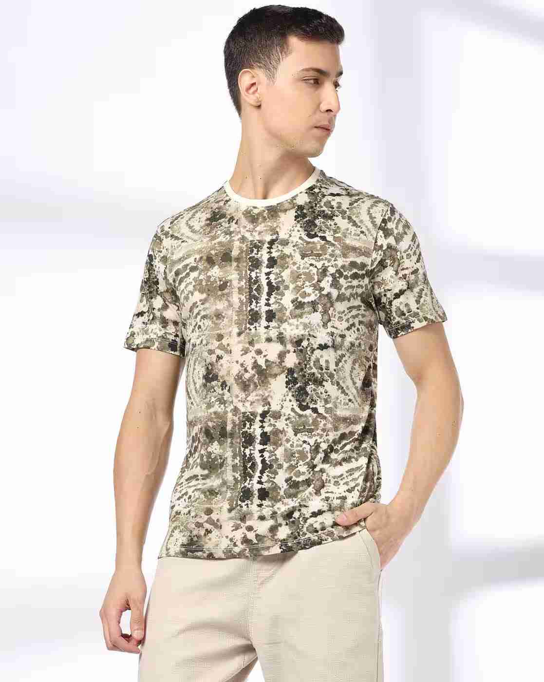DNMX | Men Printed Regular Fit Crew-Neck T-Shirt|0