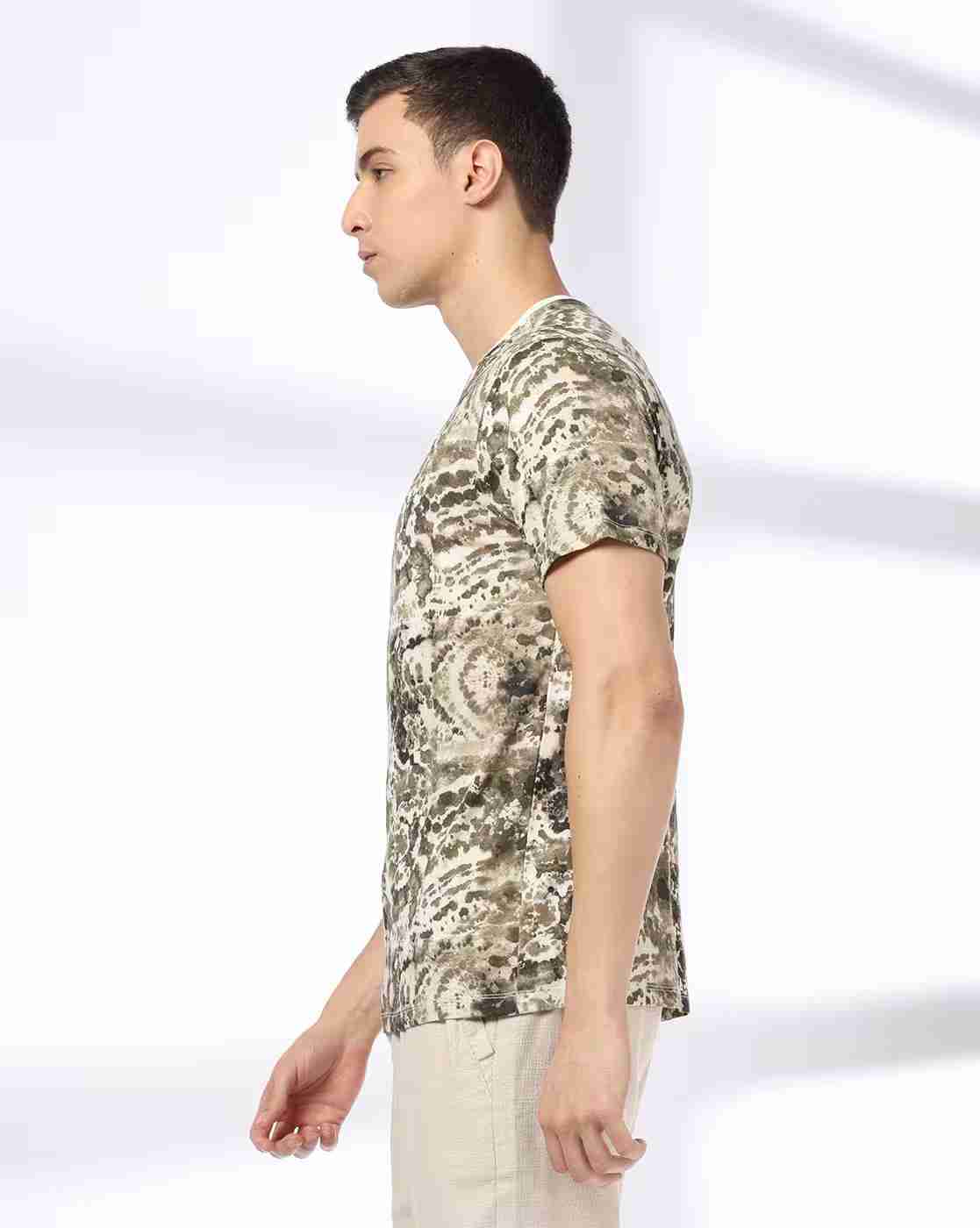 DNMX | Men Printed Regular Fit Crew-Neck T-Shirt|1