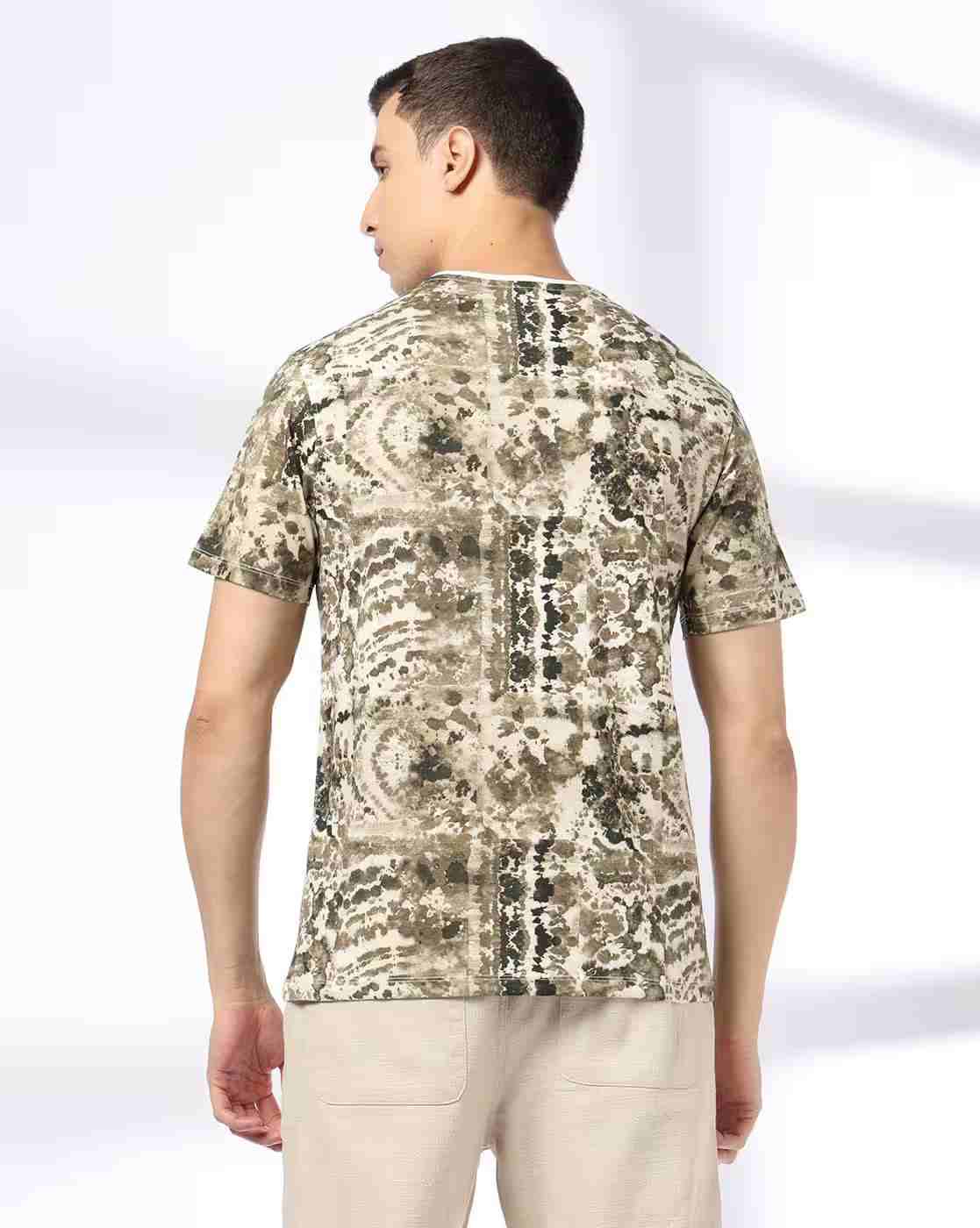 DNMX | Men Printed Regular Fit Crew-Neck T-Shirt|2