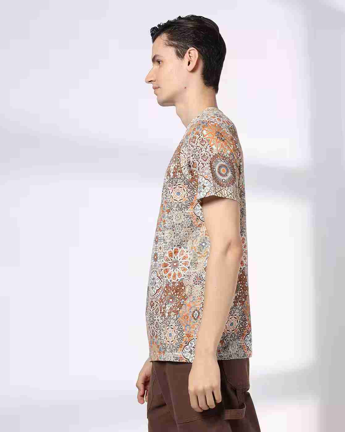 DNMX | Men All-Over Print Regular Fit Crew-Neck T-Shirt|1
