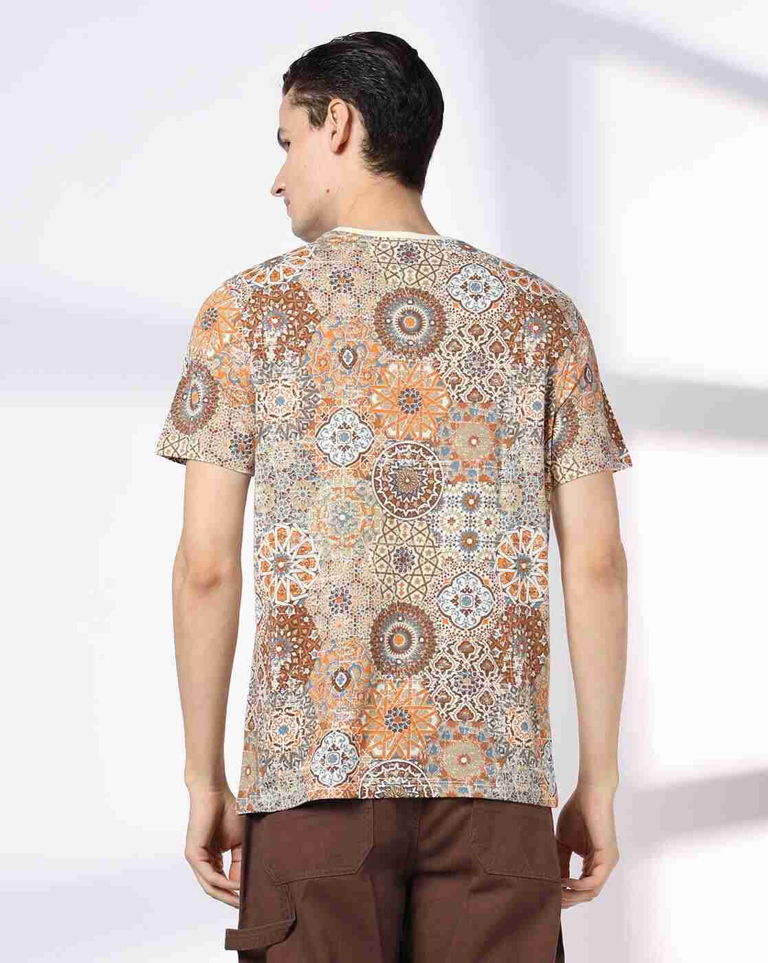 DNMX | Men All-Over Print Regular Fit Crew-Neck T-Shirt|2