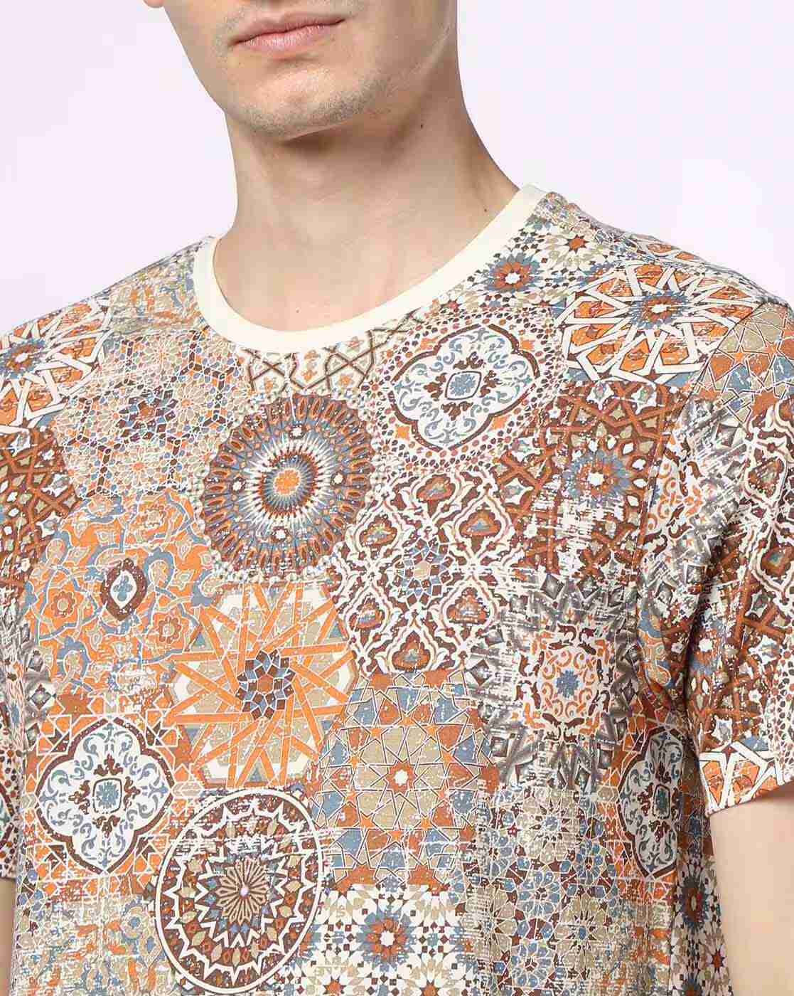 DNMX | Men All-Over Print Regular Fit Crew-Neck T-Shirt|4