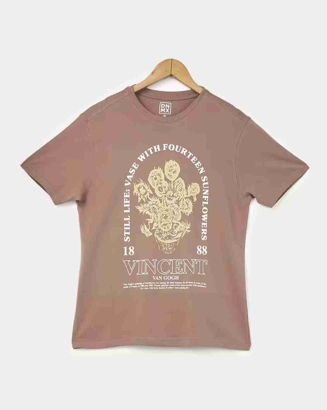 DNMX | Men Vincent Graphic Print Regular Fit Crew-Neck T-Shirt|0