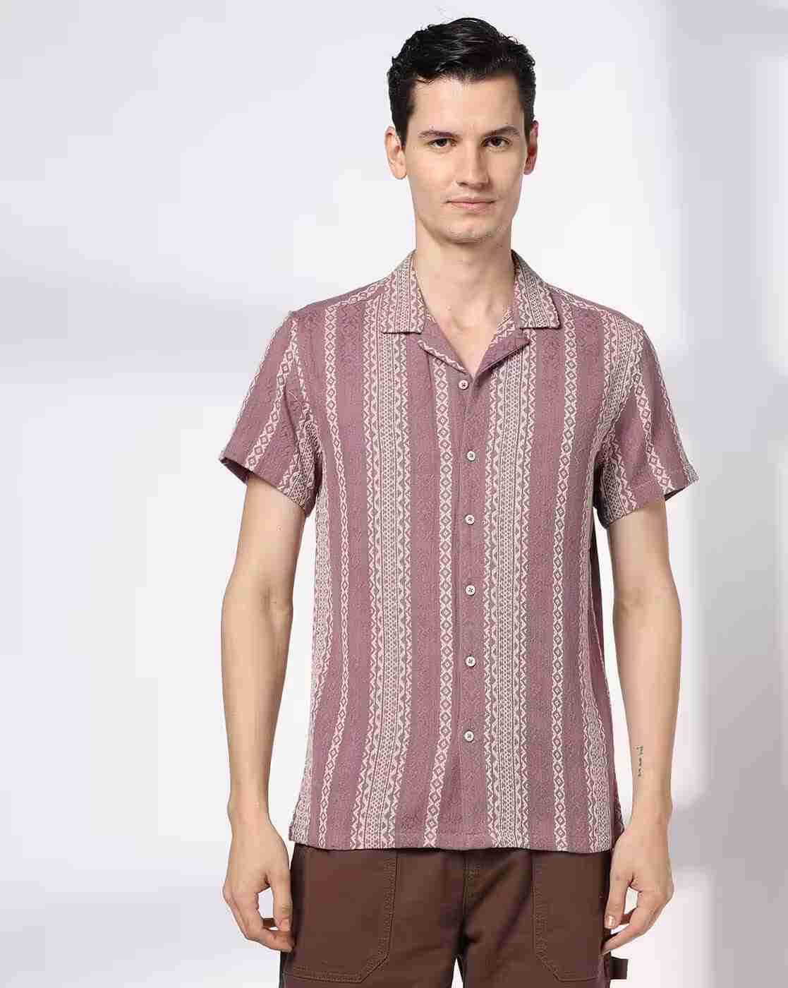 DNMX | Men Aztec Print Regular Fit Shirt|1