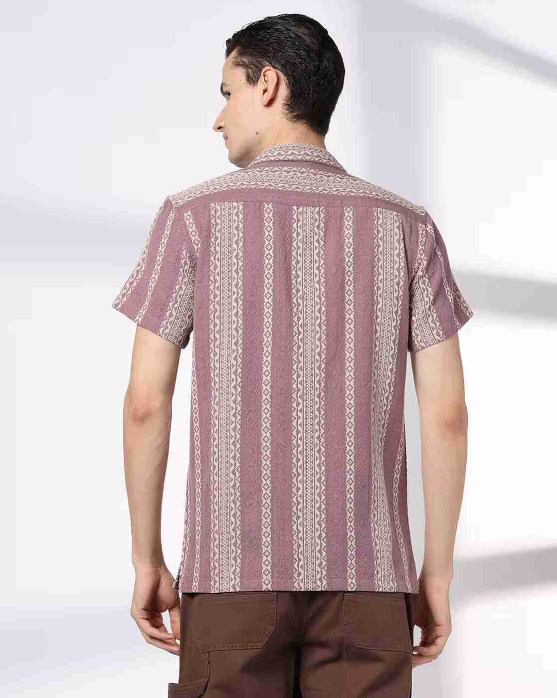 DNMX | Men Aztec Print Regular Fit Shirt|3