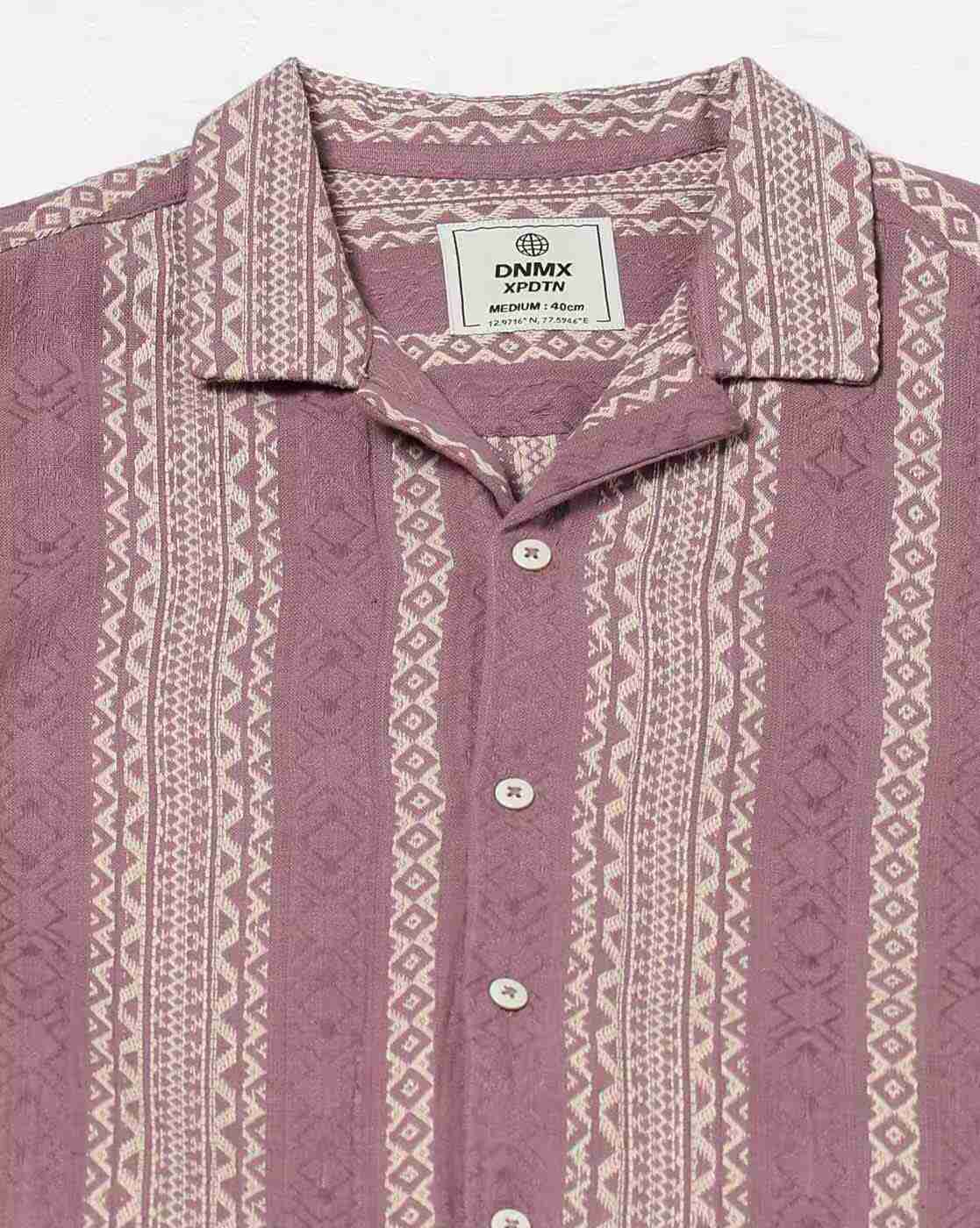 DNMX | Men Aztec Print Regular Fit Shirt|5
