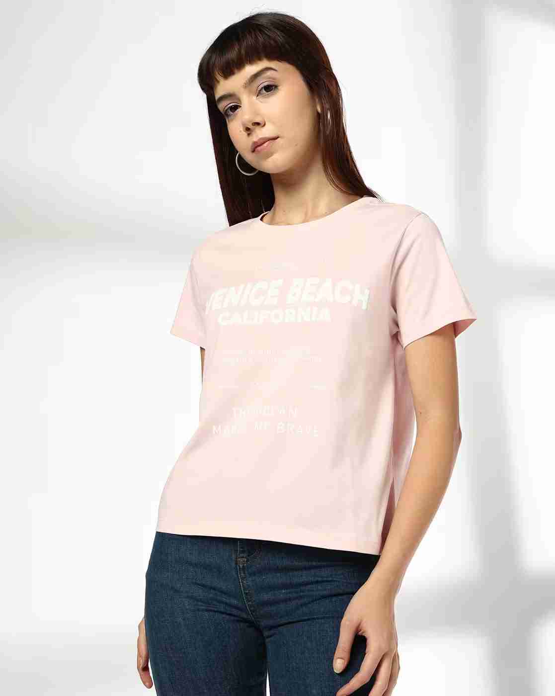 DNMX | Women Printed Regular Fit Crew-Neck T-Shirt|0