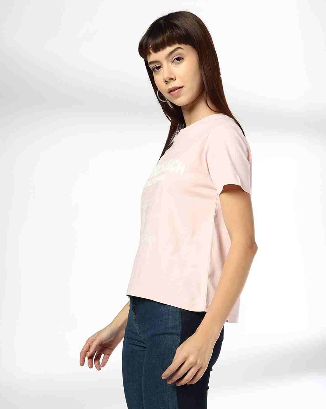 DNMX | Women Printed Regular Fit Crew-Neck T-Shirt|1