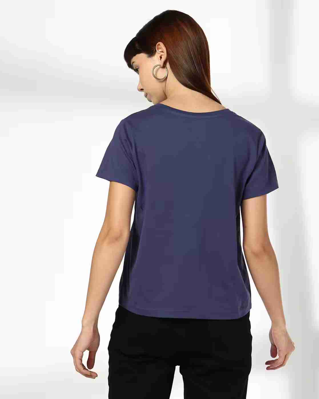 DNMX | Women Floral Print Regular Fit Round-Neck T-Shirt|2