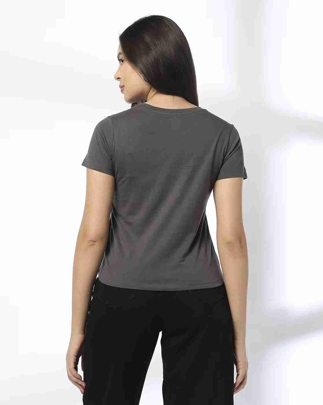 DNMX | Women Graphic Print Regular Fit Crew-Neck T-Shirt|2