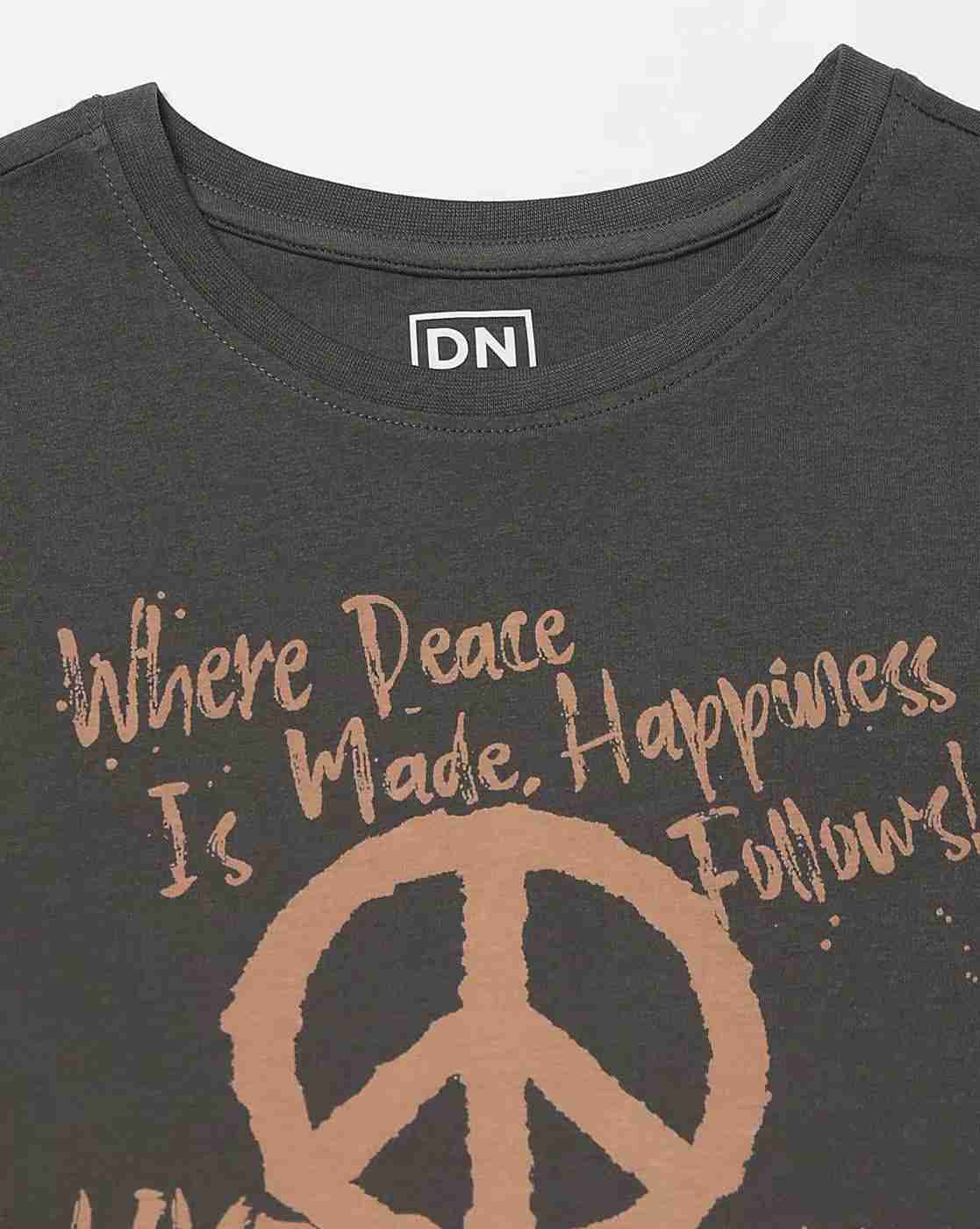 DNMX | Women Graphic Print Regular Fit Crew-Neck T-Shirt|4
