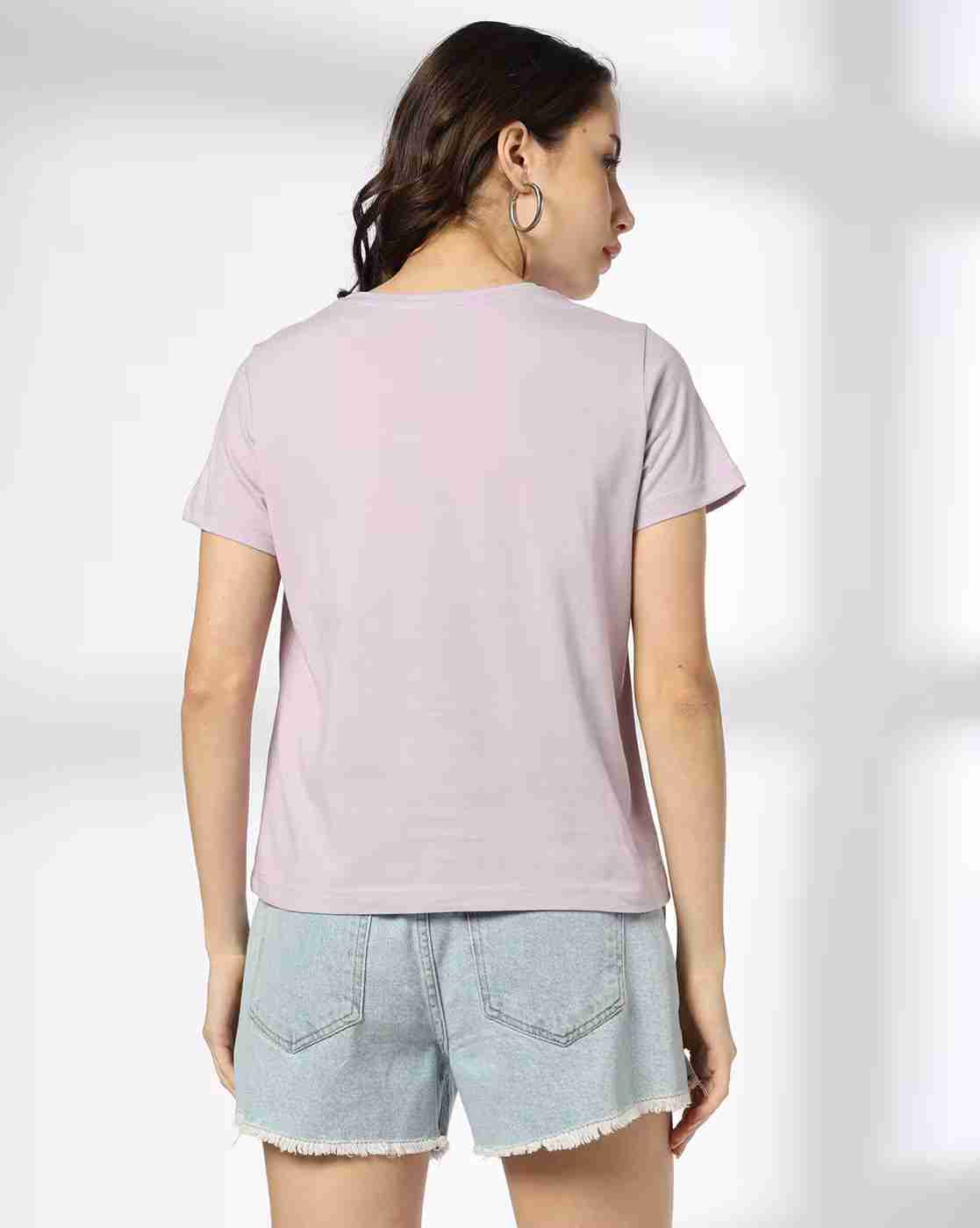 DNMX | Women Graphic Print Regular Fit Round-Neck T-Shirt|2