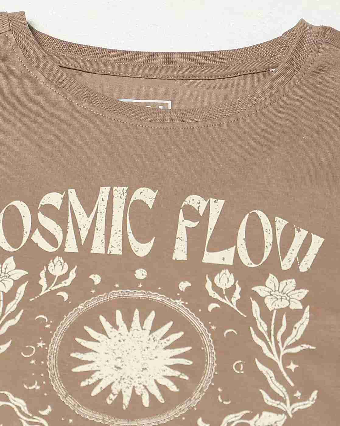 DNMX | Women Graphic Print Regular Fit Crew-Neck T-Shirt|3