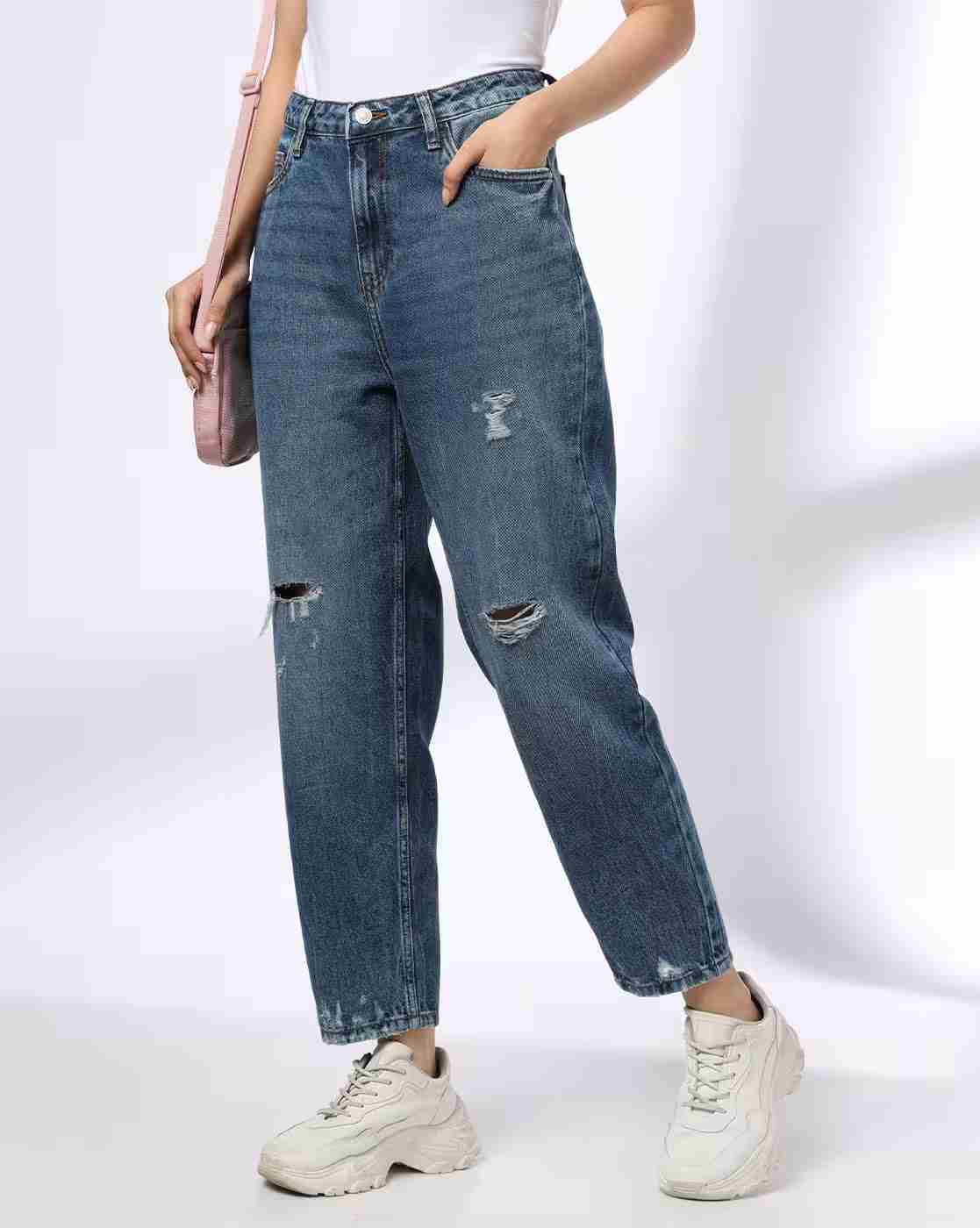 DNMX | Women Lightly Washed Relaxed Fit Jeans|0