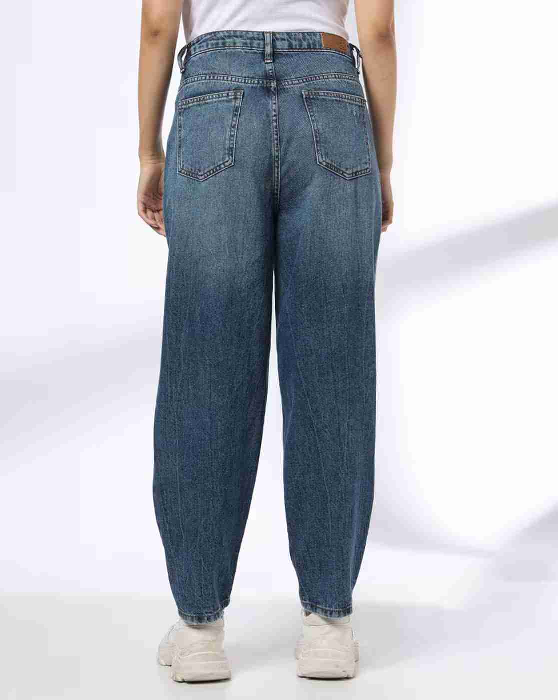 DNMX | Women Lightly Washed Relaxed Fit Jeans|2