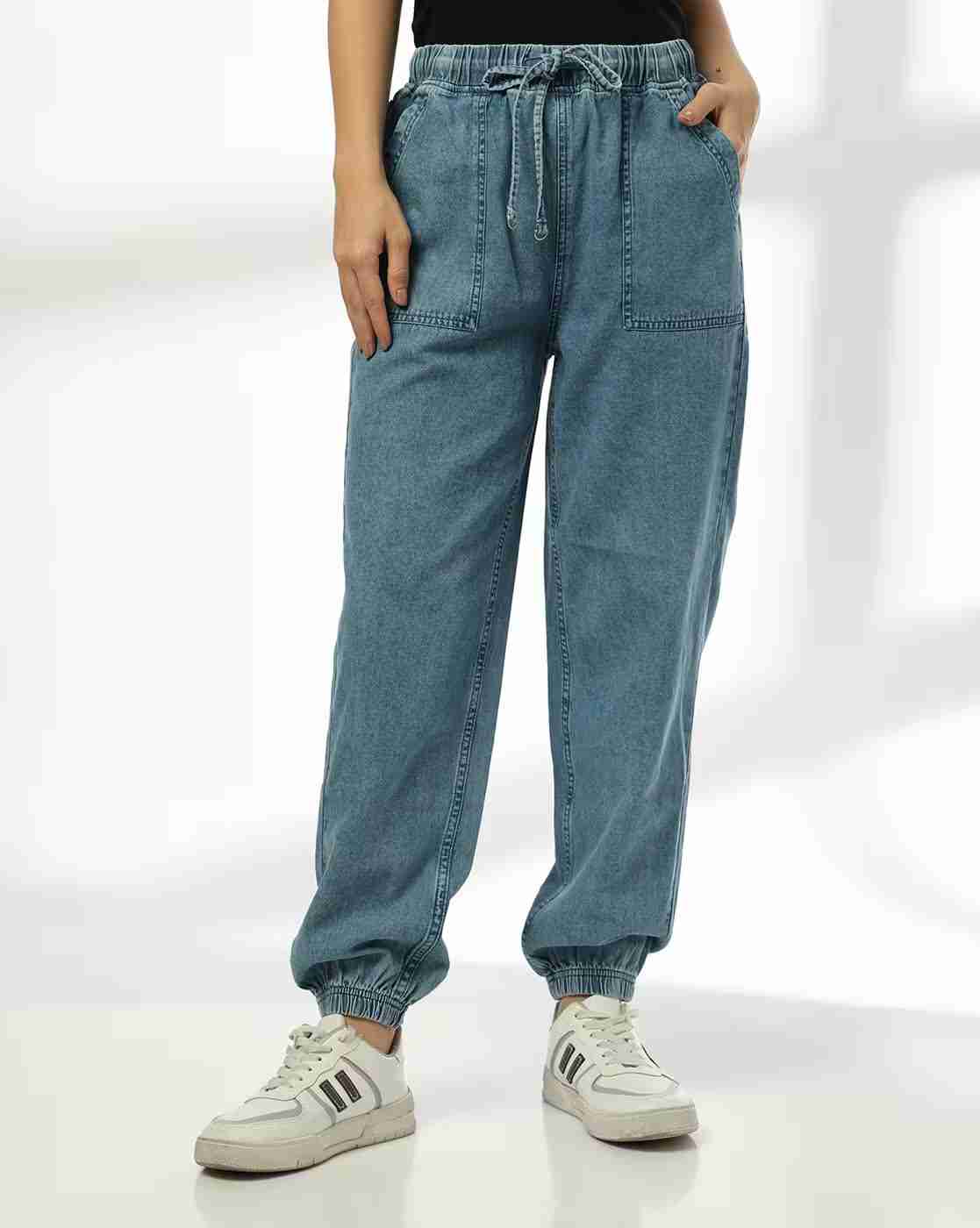 DNMX | Women Lightly Washed Jogger Jeans|0