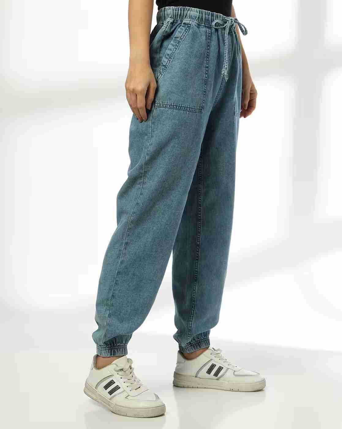 DNMX | Women Lightly Washed Jogger Jeans|1