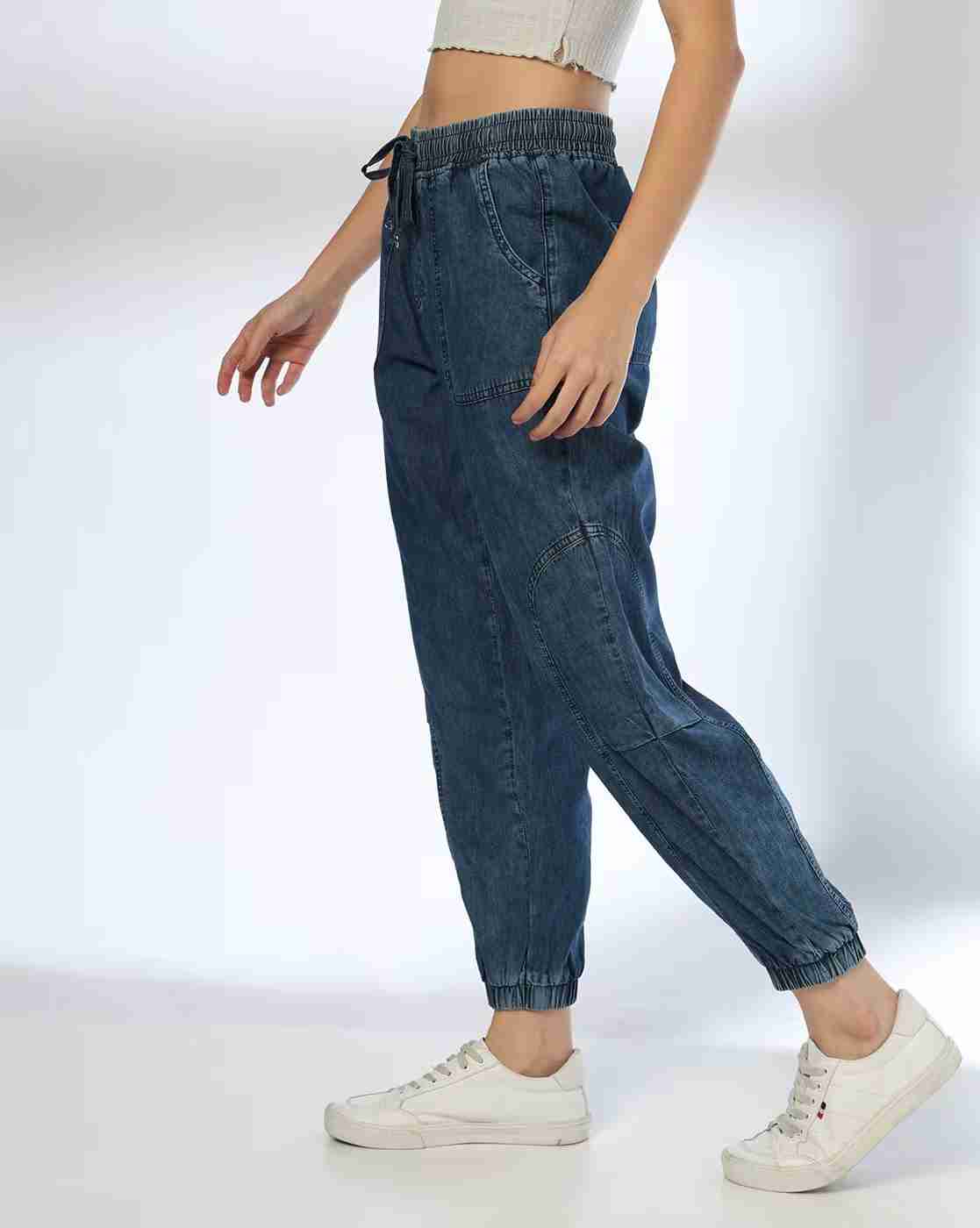 DNMX | Women Lightly Washed Jogger Jeans|1
