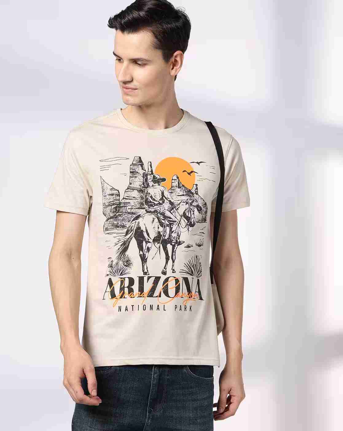 DNMX | Men Graphic Print Regular Fit Crew-Neck T-Shirt|0