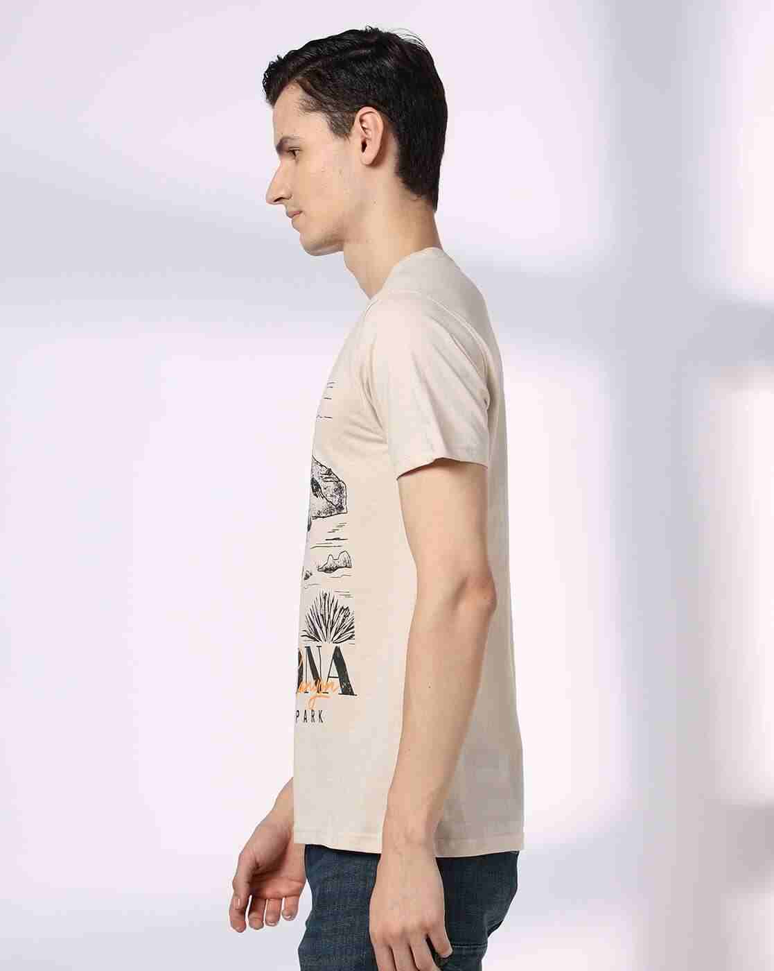 DNMX | Men Graphic Print Regular Fit Crew-Neck T-Shirt|1