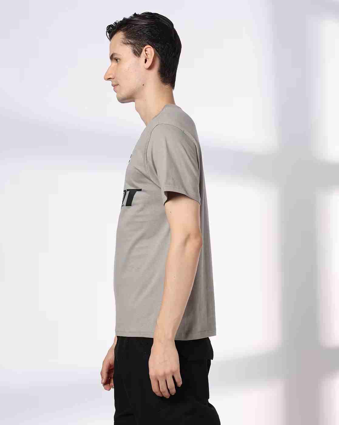 DNMX | Men Typographic Print Regular Fit Crew-Neck T-Shirt|1