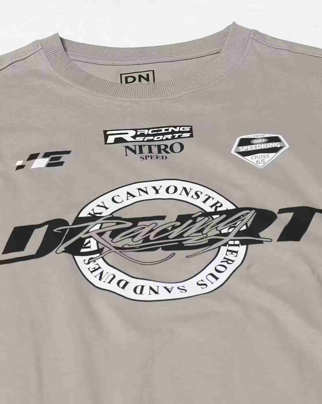 DNMX | Men Typographic Print Regular Fit Crew-Neck T-Shirt|5