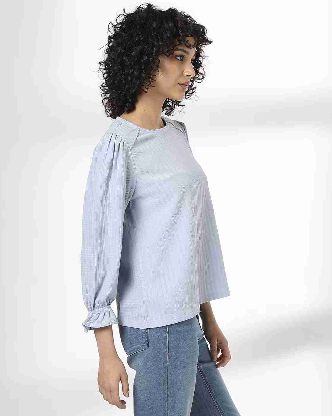 DNMX | Women Striped Regular Fit Crew-Neck T-Shirt|1