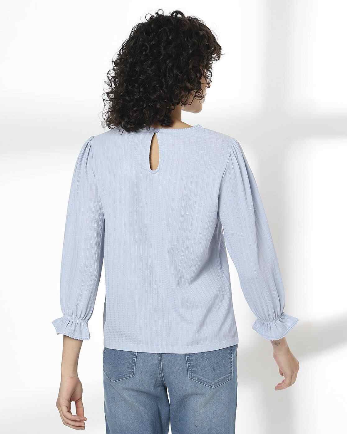 DNMX | Women Striped Regular Fit Crew-Neck T-Shirt|2