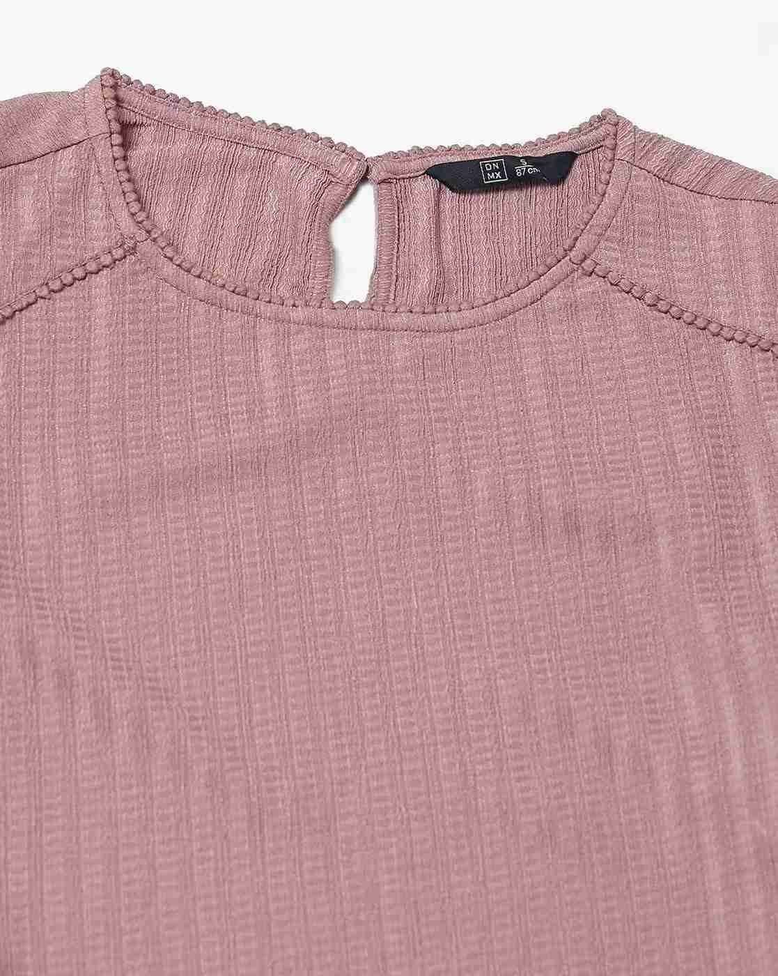 DNMX | Women Striped Regular Fit Crew-Neck T-Shirt|3