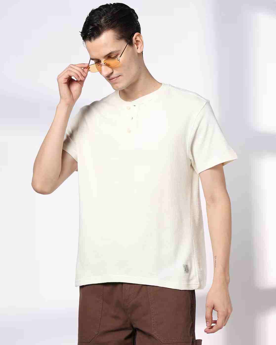 Men Regular Fit Henley T-Shirt