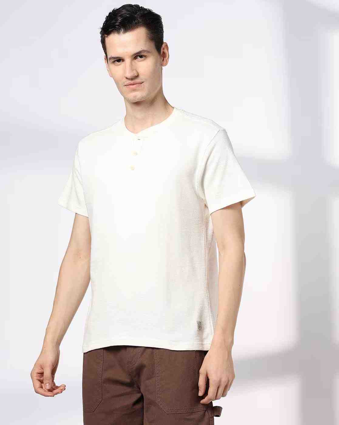 DNMX | Men Regular Fit Henley T-Shirt|1