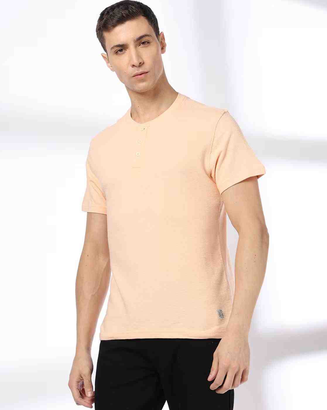DNMX | Men Regular Fit Henley T-Shirt|0