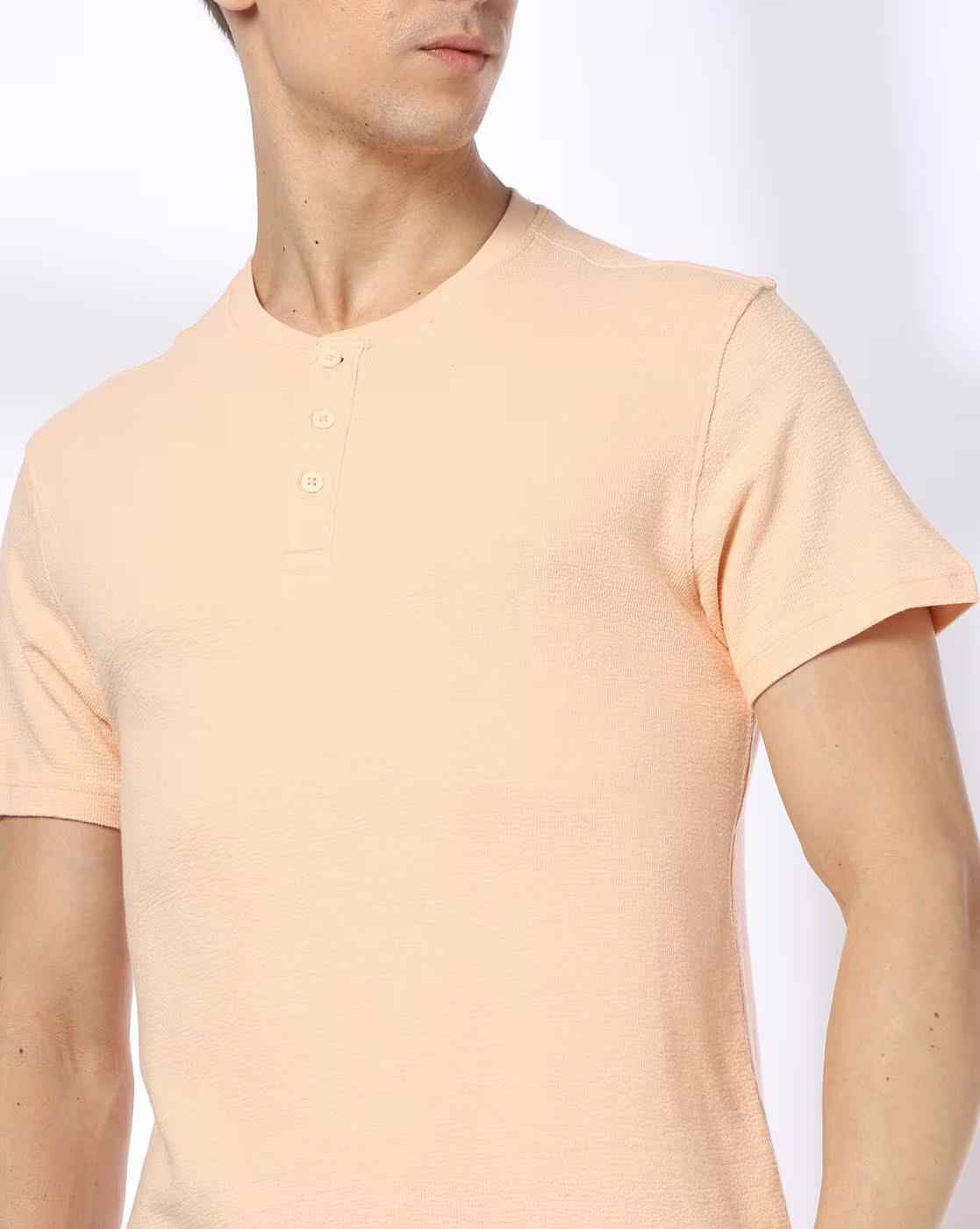 DNMX | Men Regular Fit Henley T-Shirt|3