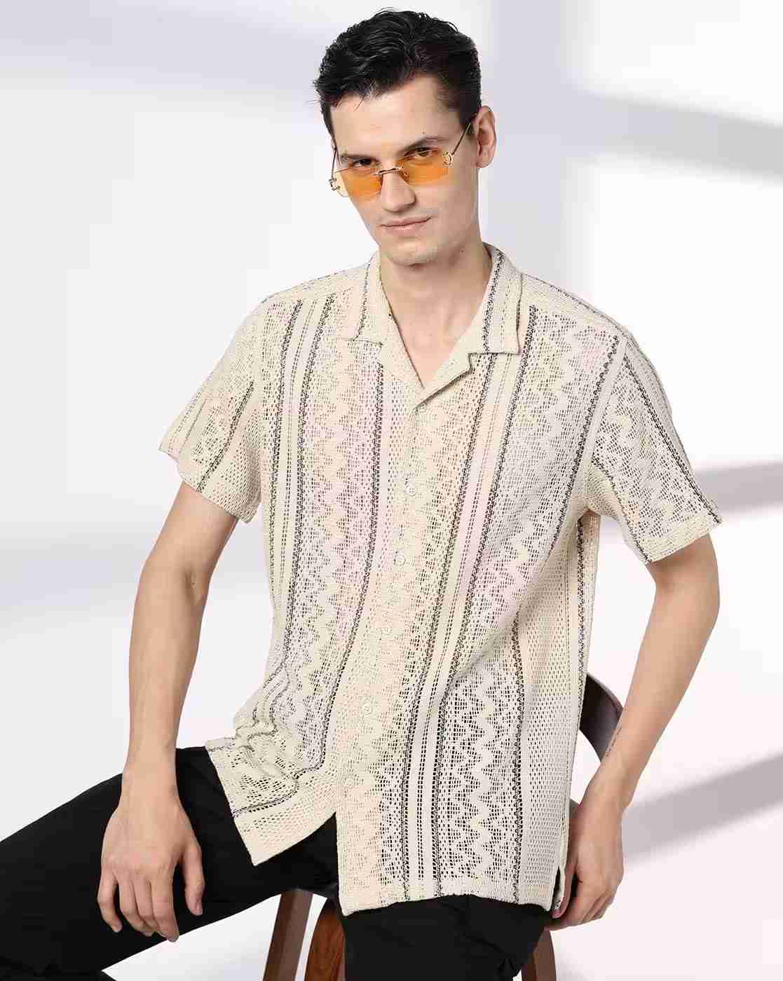 DNMX | Men Patterned Regular Fit Shirt|0