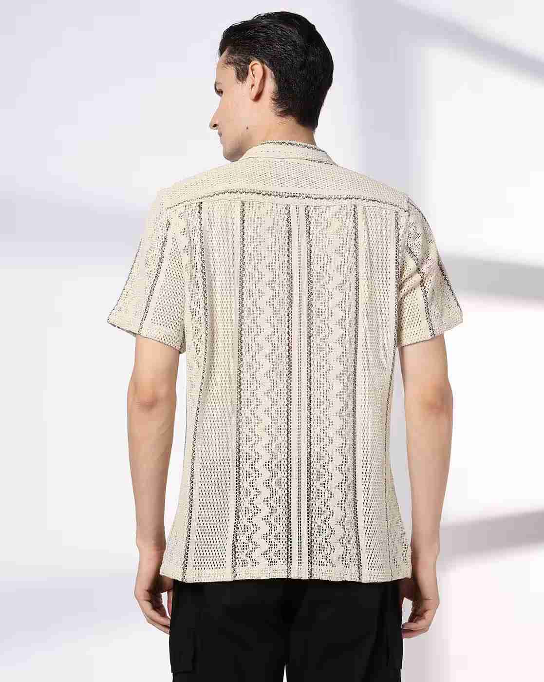 DNMX | Men Patterned Regular Fit Shirt|3