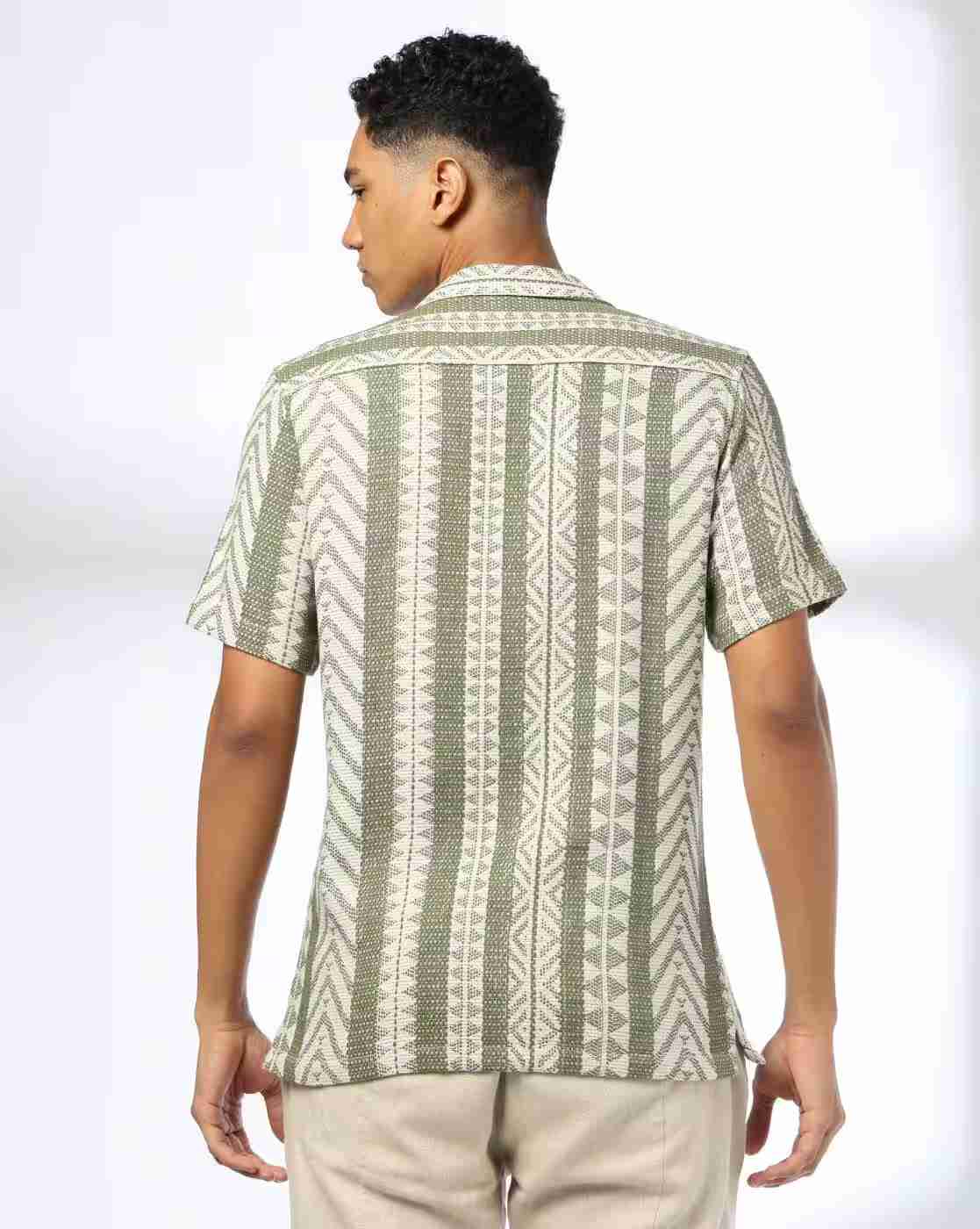 DNMX | Men Aztec Pattern Regular Fit Shirt|2
