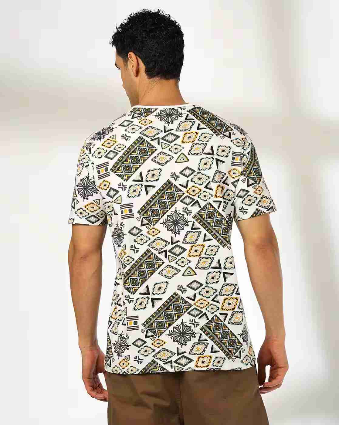 DNMX | Men All-Over Print Regular Fit Crew-Neck T-Shirt|3