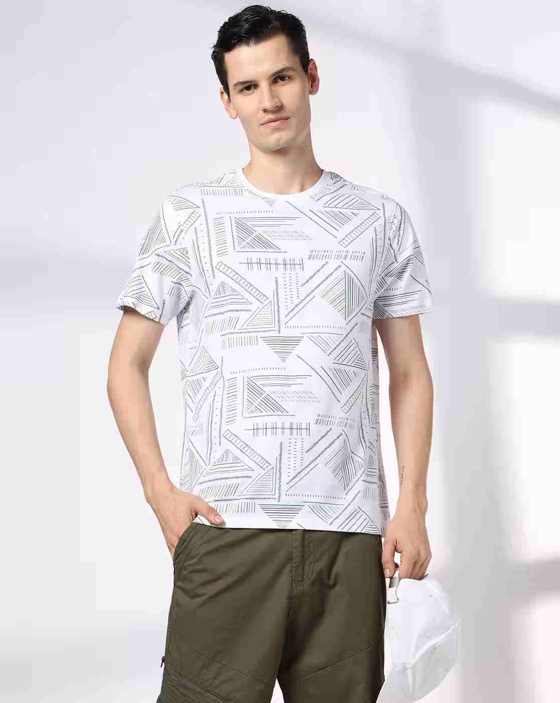 DNMX | Men Printed Regular Fit Crew-Neck T-Shirt|0