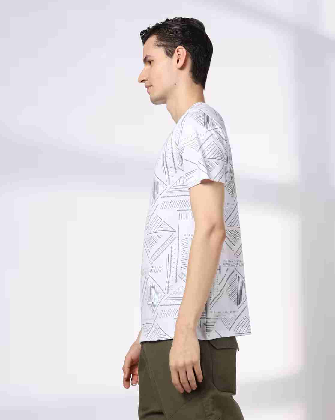 DNMX | Men Printed Regular Fit Crew-Neck T-Shirt|1