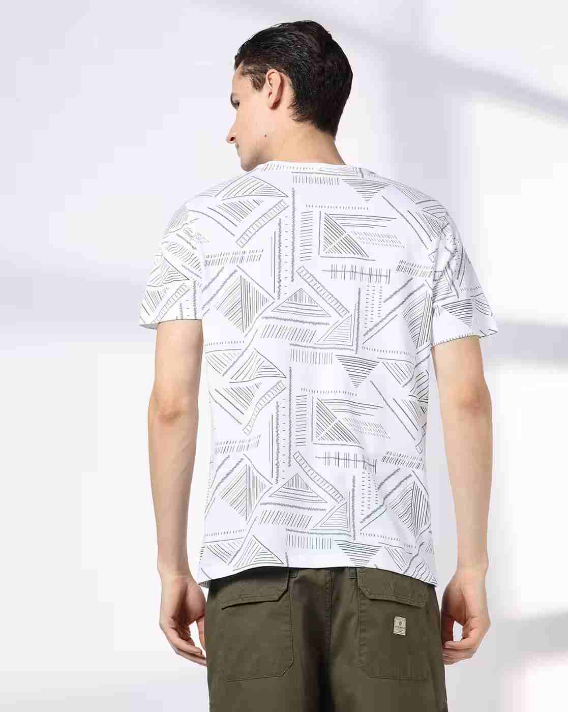 DNMX | Men Printed Regular Fit Crew-Neck T-Shirt|2