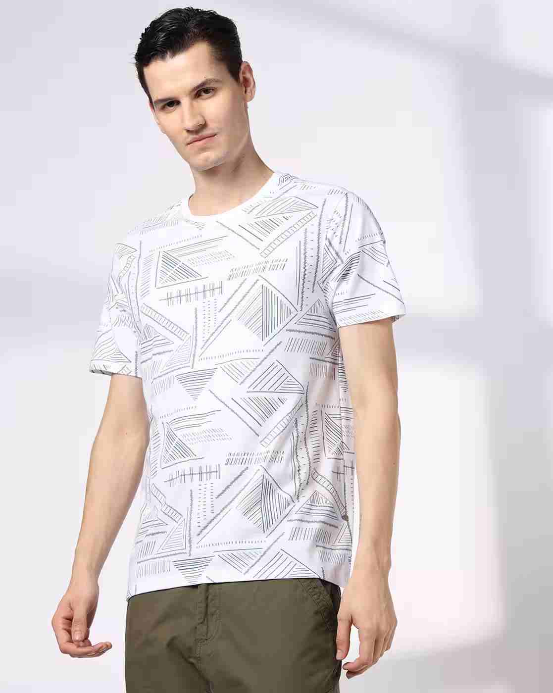 DNMX | Men Printed Regular Fit Crew-Neck T-Shirt|3