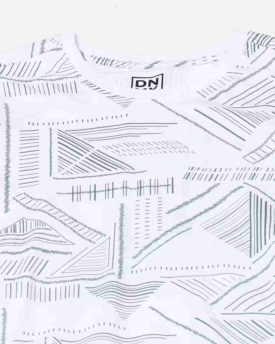 DNMX | Men Printed Regular Fit Crew-Neck T-Shirt|5