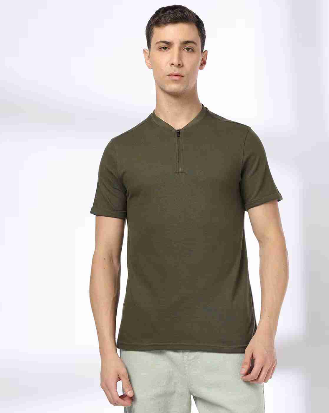 DNMX | Men Regular Fit Henley T-Shirt|0
