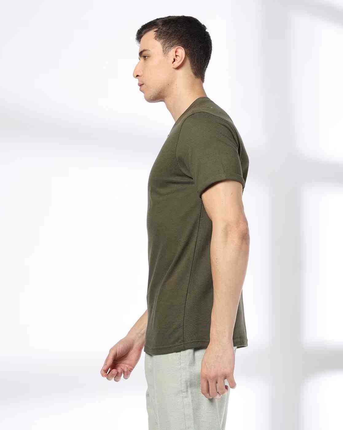 DNMX | Men Regular Fit Henley T-Shirt|1