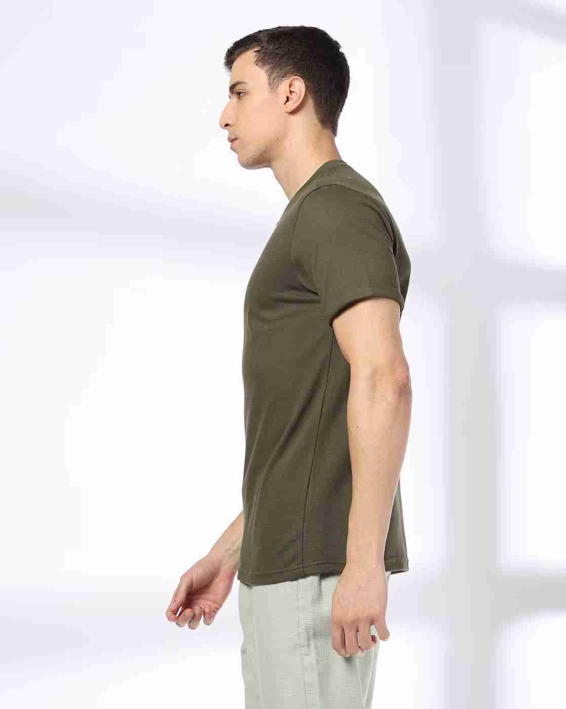 DNMX | Men Regular Fit Henley T-Shirt|1