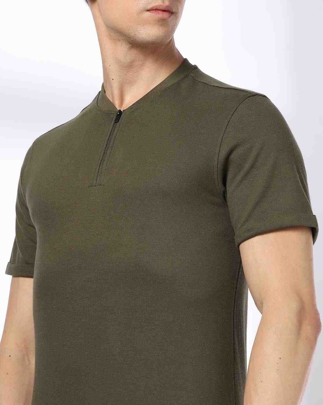 DNMX | Men Regular Fit Henley T-Shirt|3