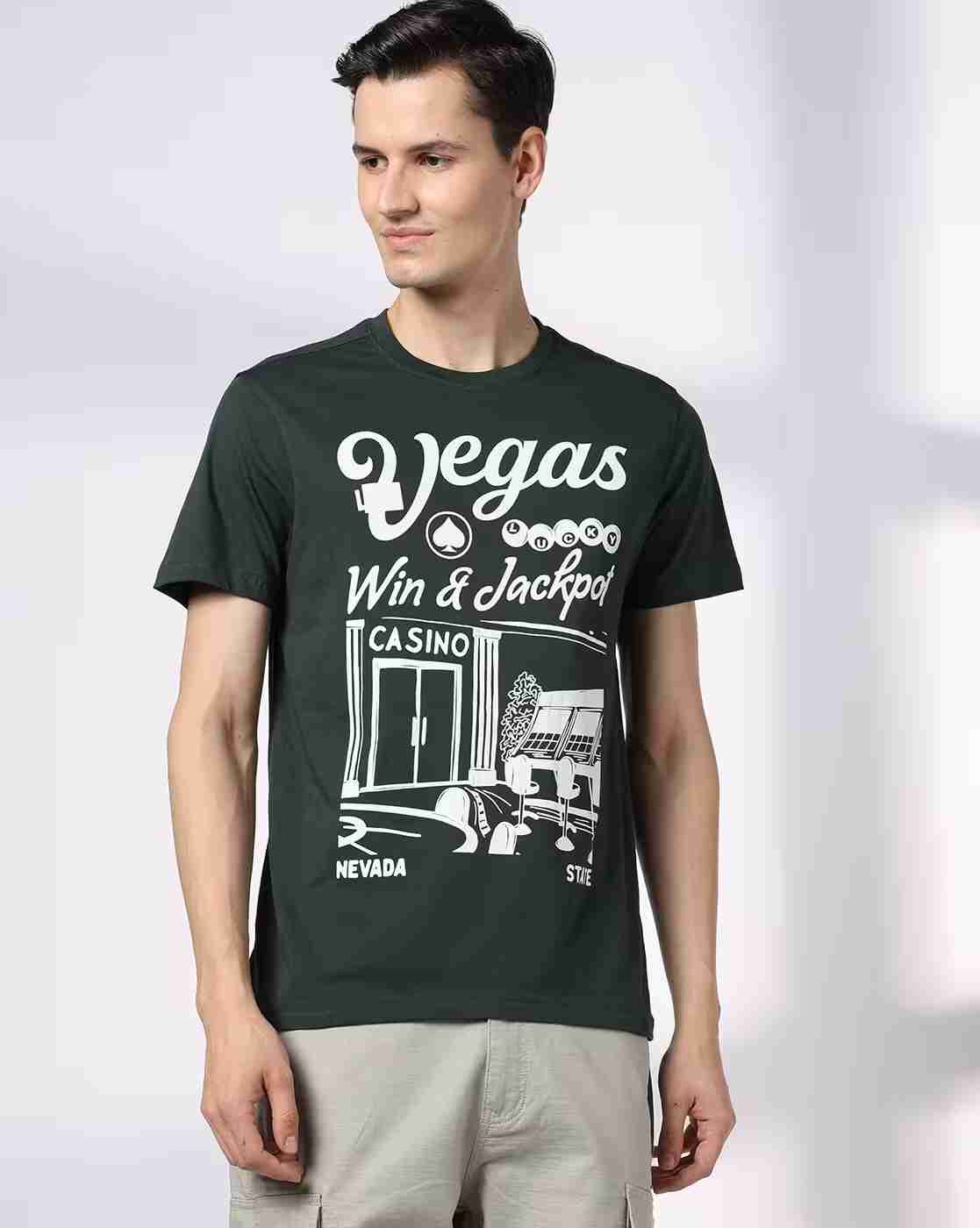 DNMX | Men Typographic Print Regular Fit Crew-Neck T-Shirt|3