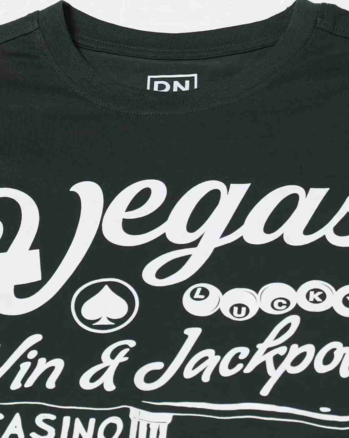 DNMX | Men Typographic Print Regular Fit Crew-Neck T-Shirt|5